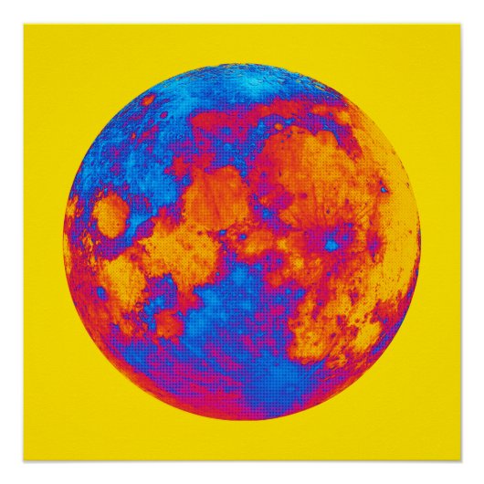 Pop Art Full Moon Perfect Poster (Voorkant)