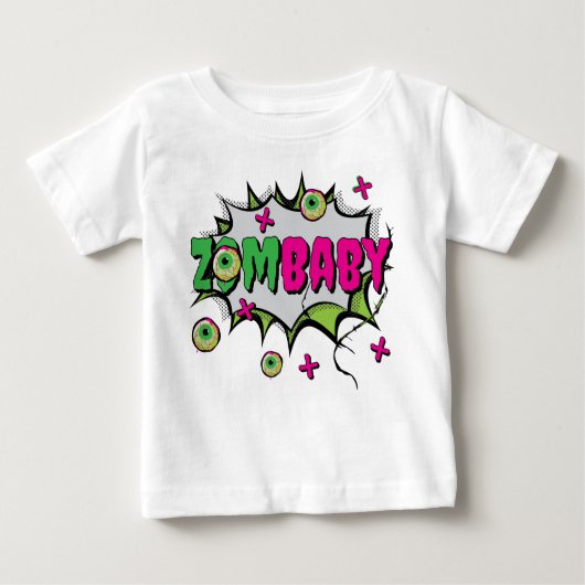 Pop Art Funky Scary Schattige ‘ZomBaby’ Zombie Pun (Voorkant)