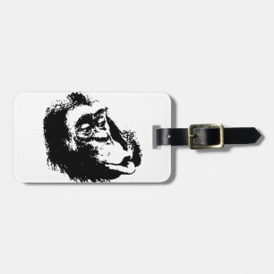 Pop Art Funny Chimpansee Bagagelabel