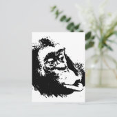 Pop Art Funny Chimpansee Briefkaart (Staand voorkant)