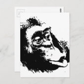 Pop Art Funny Chimpansee Briefkaart (Voorkant / Achterkant)