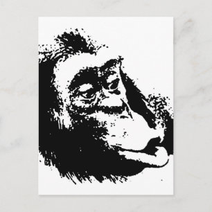 Pop Art Funny Chimpansee Briefkaart