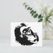 Pop Art Funny Chimpansee Briefkaart (Staand voorkant)