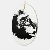 Pop Art Funny Chimpansee Keramisch Ornament (Links)