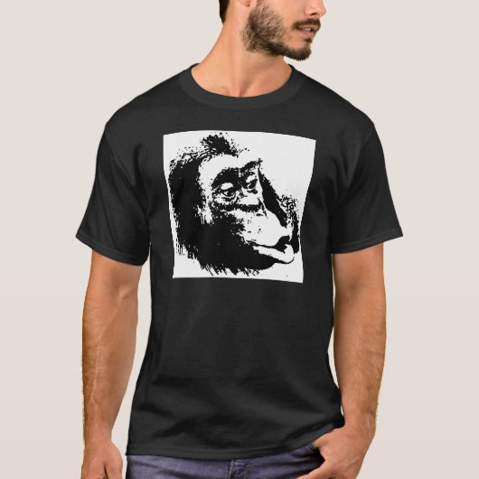 Pop Art Funny Chimpansee T-shirt (Voorkant)