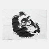 Pop Art Funny Chimpansee Theedoek (Horizontaal)