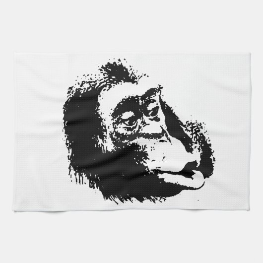 Pop Art Funny Chimpansee Theedoek (Horizontaal)