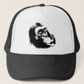 Pop Art Funny Chimpansee Trucker Pet (Voorkant)