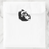 Pop Art Funny Chimpansee Vierkante Sticker (Tas)