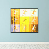 Pop Art Geckos - Wrapped Canvas Afdruk (Insitu (Houten vloer))
