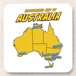 Pop Art Geïllustreerd Australië Bier Onderzetter