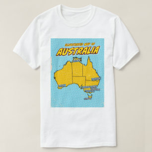 Pop Art Geïllustreerd Australië T-shirt