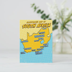 Pop Art Geïllustreerd Zuid-Afrika Briefkaart