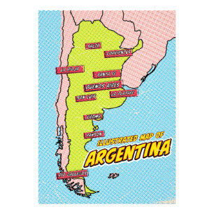 Pop Art geïllustreerde Argentinië Foto Afdruk