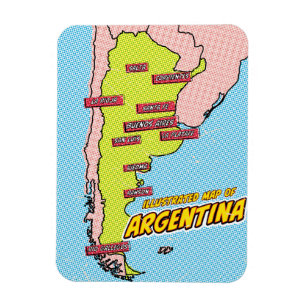 Pop Art geïllustreerde Argentinië Magneet