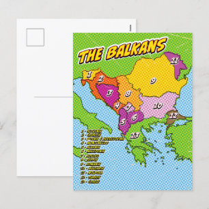 Pop Art geïllustreerde Balkan kaart
