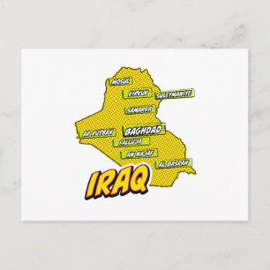 Pop Art geïllustreerde kaart van Irak