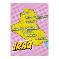 Pop Art geïllustreerde kaart van Irak