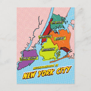 Pop Art geïllustreerde New York City kaart