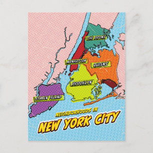 Pop Art geïllustreerde New York City kaart