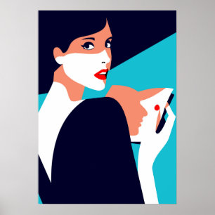 Pop Art Geïnspireerde Mode Vrouw 8 Poster