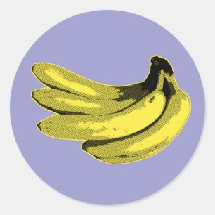 Pop Art Gele Banaan Grafisch Ronde Sticker