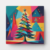 Pop Art Geometric Layered Christmas Tree Fotoplaat (Voorkant)
