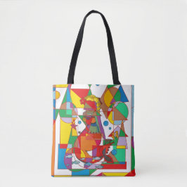 Pop Art Geometric Mermaid Triangle Tote Bag