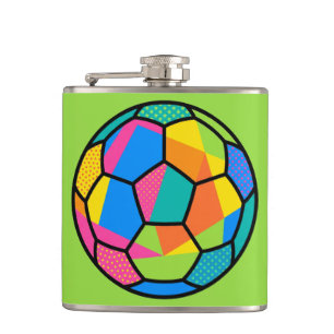 Pop Art Geometrische Voetbal Bal Kunst Heupfles