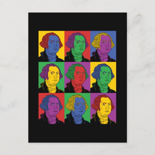 Pop Art George Washington Briefkaart (Voorkant)