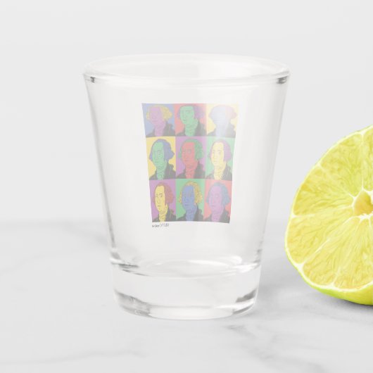 Pop Art George Washington Shot Glas (Achterkant)