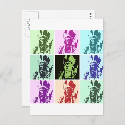 Pop Art Geronimo Briefkaart (Voorkant / Achterkant)