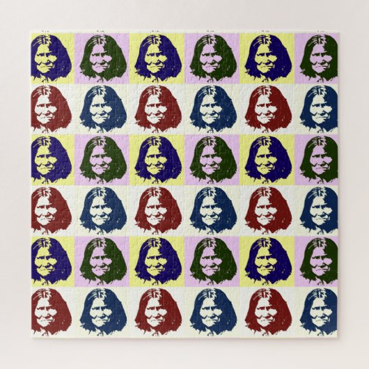 Pop Art Geronimo Indische Legendary Chief Legpuzzel (Verticaal)