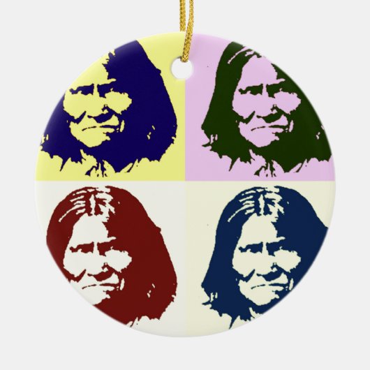 Pop Art Geronimo Keramisch Ornament (Voorkant)