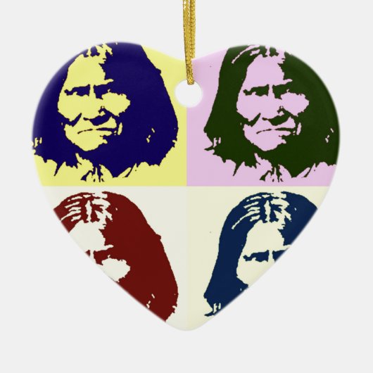 Pop Art Geronimo Keramisch Ornament (Voorkant)