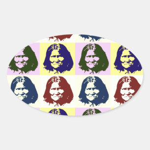 Pop Art Geronimo Ovale Sticker