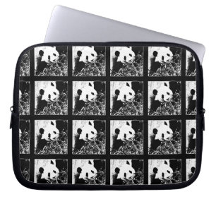 Pop Art Giant Panda-laptop Sleeve B&W