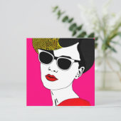 Pop Art Girl Kaart (Staand voorkant)