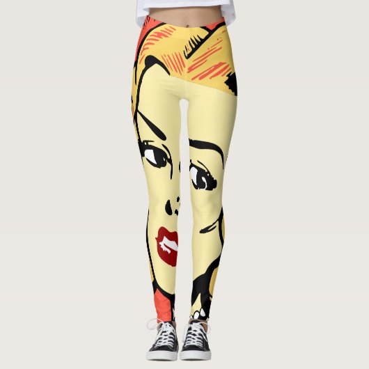 Pop Art Girl Leggings (Voorkant)