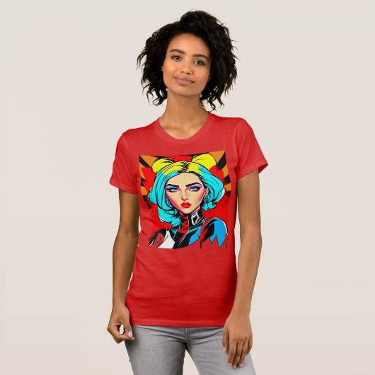 Pop Art Girl T-shirt (Voorkant volledig)