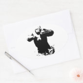Pop Art Gorilla battre la poitrine Sticker ovale (Enveloppe)