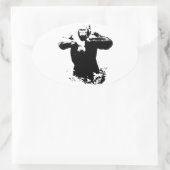 Pop Art Gorilla battre la poitrine Sticker ovale (Sac)