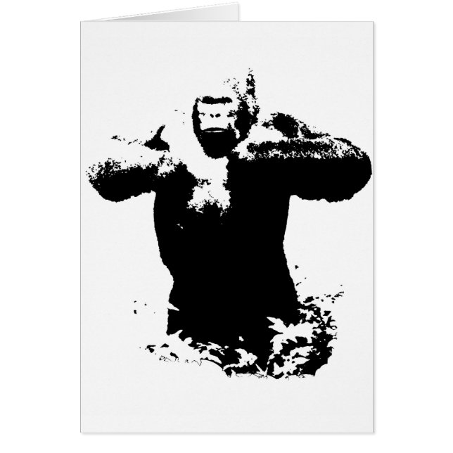 Pop Art Gorilla Beating Borst Kaart (Voorkant)