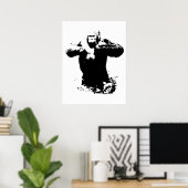 Pop Art Gorilla Beating Chest Poster (Thuiskantoor)
