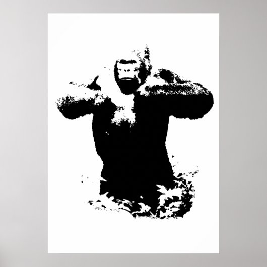 Pop Art Gorilla Behandel de kasten van wilde diere Poster (Voorkant)
