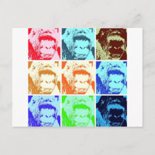 Pop Art Gorilla Briefkaart