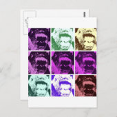Pop Art Gorilla Gezichten Briefkaart (Voorkant / Achterkant)