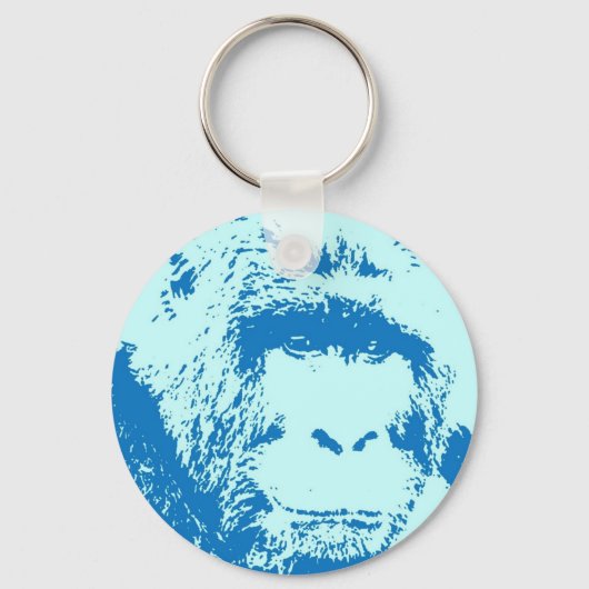 Pop Art Gorilla Gezichten Sleutelhanger (Voorkant)