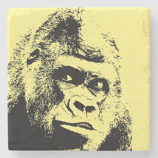 Pop Art Gorilla Stenen Onderzetter (Voorkant)