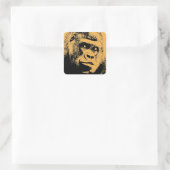 Pop Art Gorilla Vierkante Sticker (Tas)